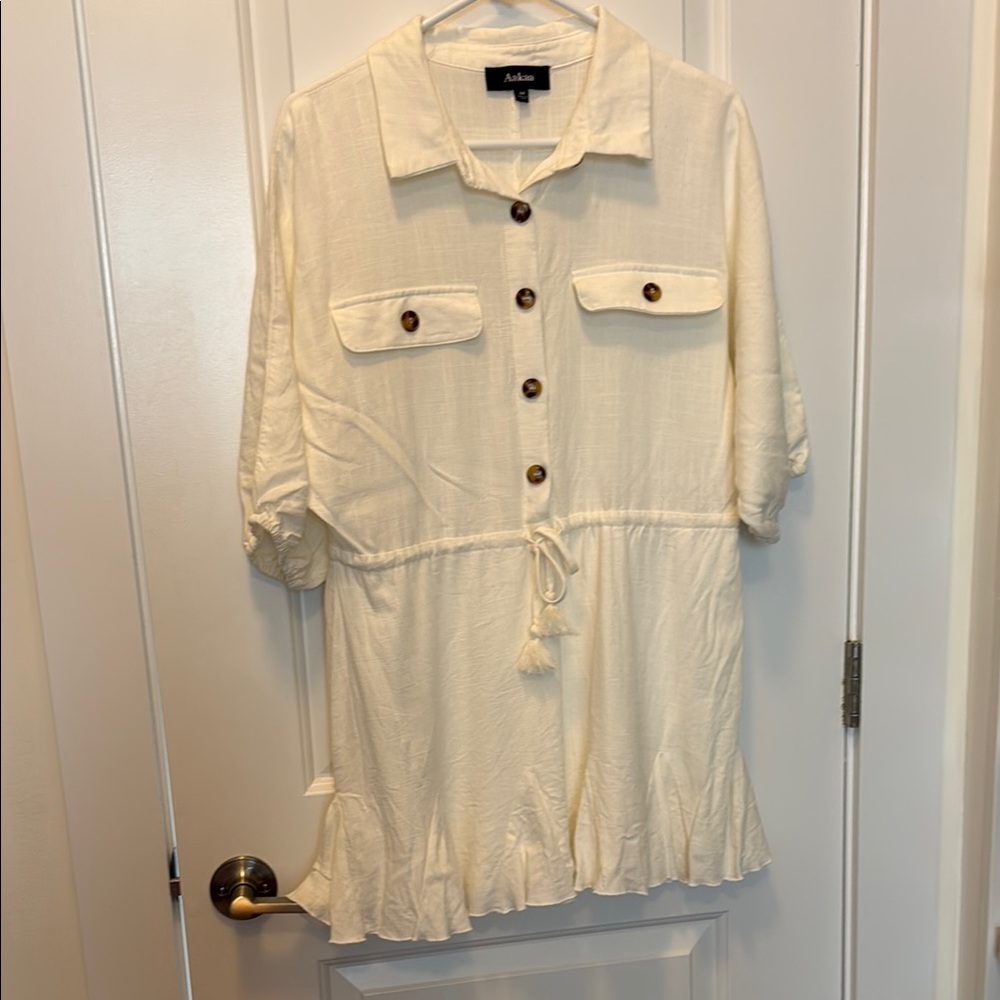 Vici Cream Button-Down Dress